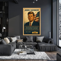 JFK Patriotic Vintage Poster with Inspirational Quote