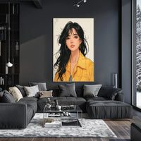 Vibrant Portrait In Yellow Poster