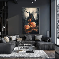 Spooky Gothic Mansion Halloween Scene - Cultural Poster