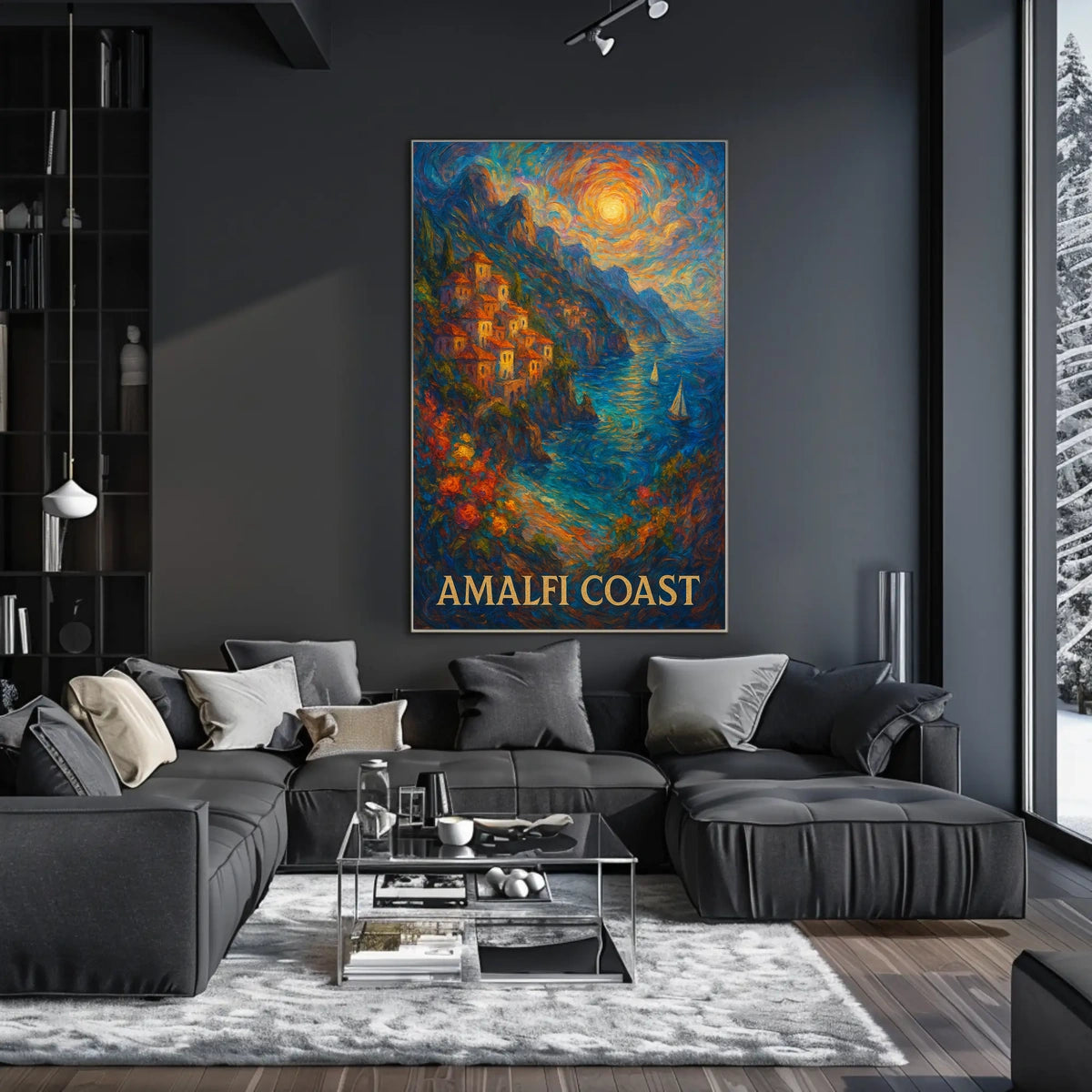 Amalfi Coast Poster 18x24 Wall Art for Coastal Decor