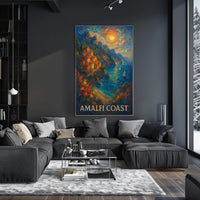 Amalfi Coast Poster 18x24 Wall Art for Coastal Decor