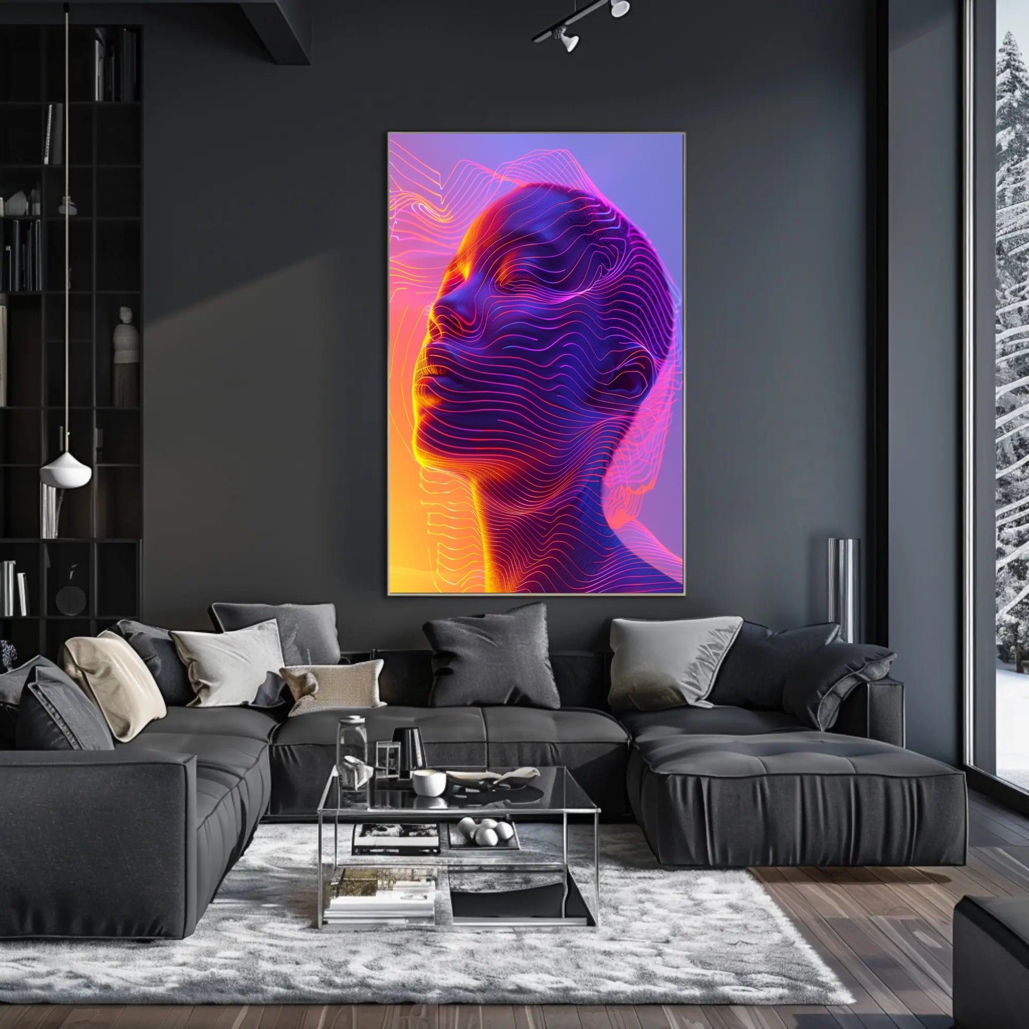 Futuristic Neon Abstract Art Poster - Futuristic Sci-Fi Poster PosterGoat