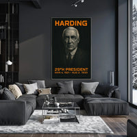 Warren G. Harding 29th President of the United States Techno Schematic Poster