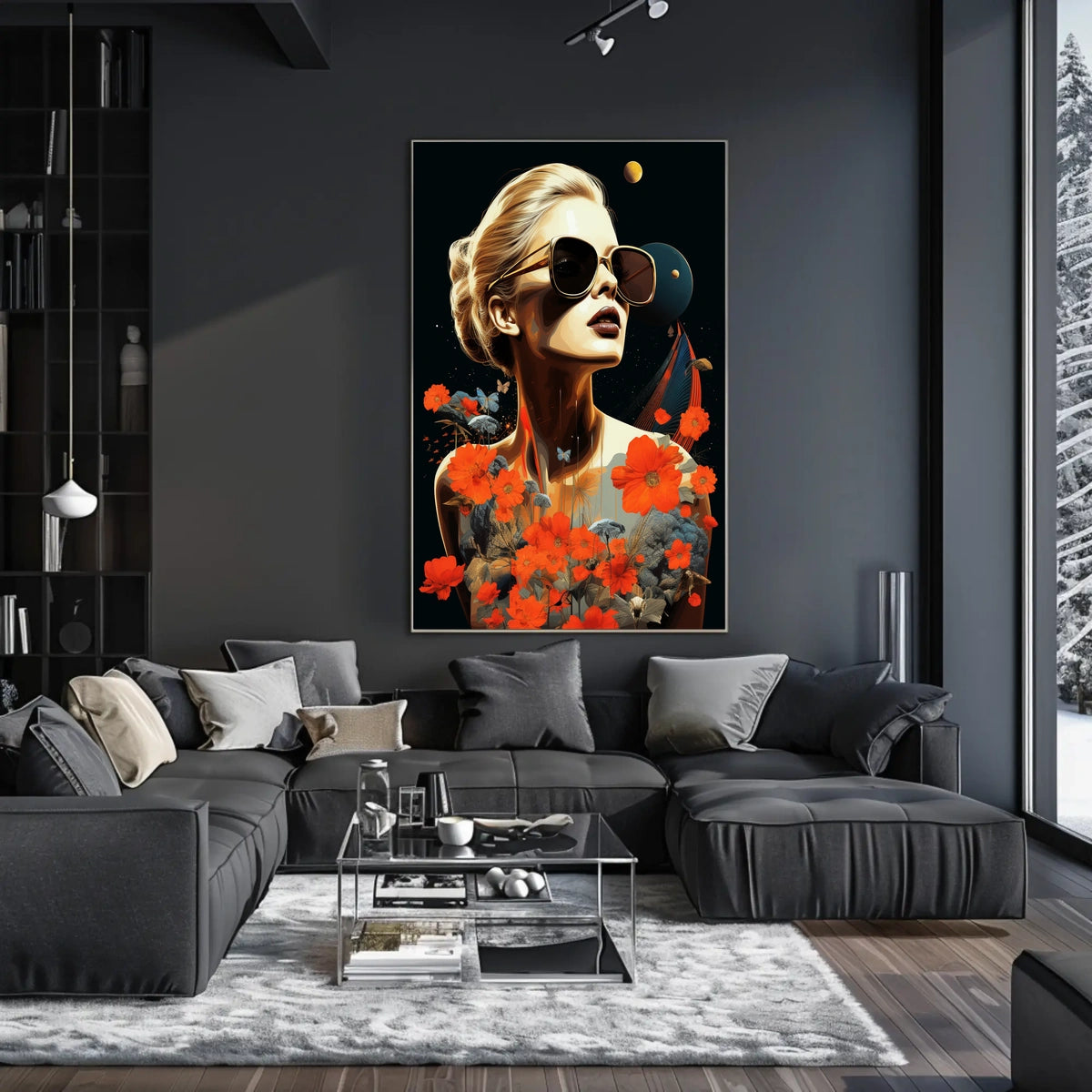 Surreal Woman Celestial Dreamscape Abstract or Artistic Poster