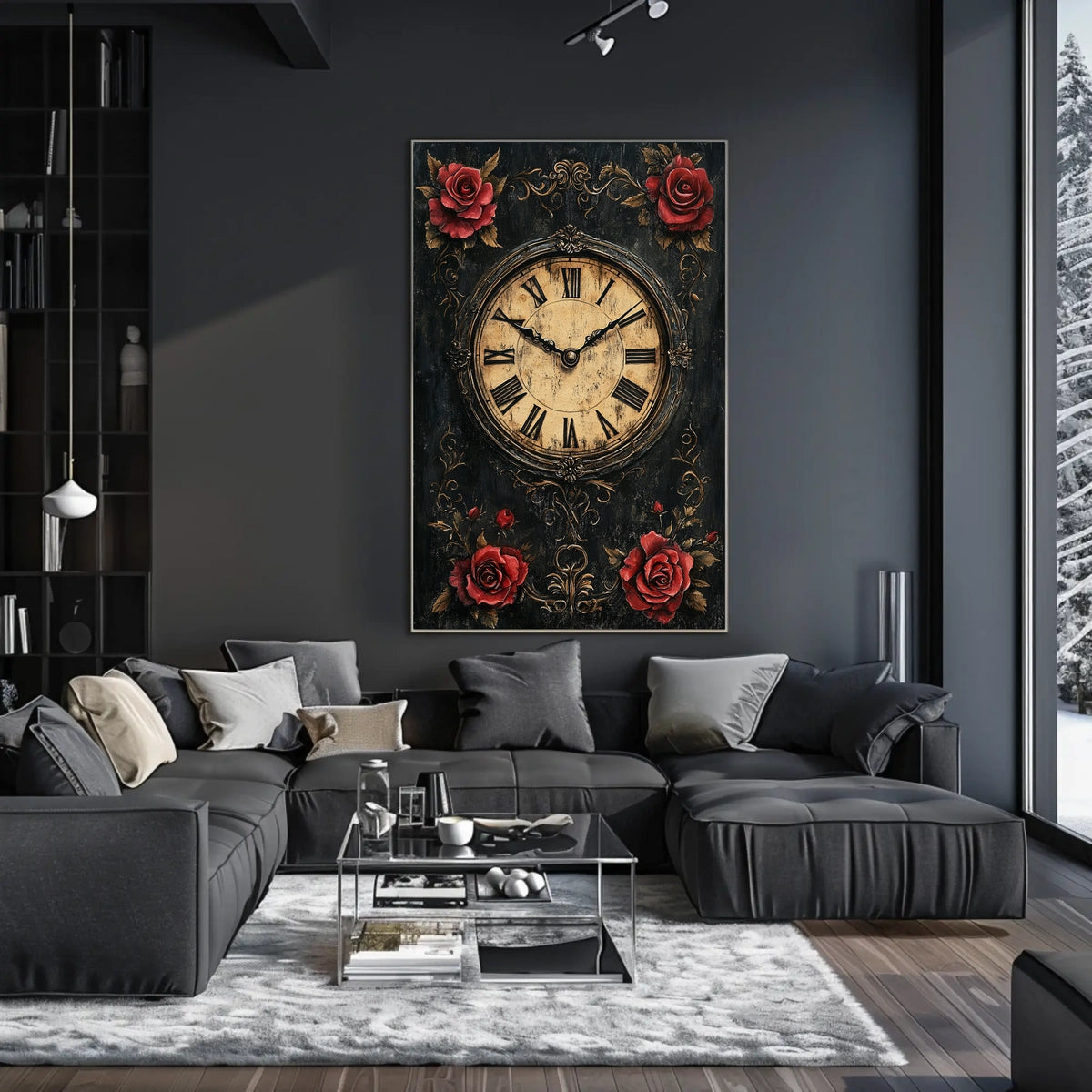 Ornate Vintage Clock Art Print - Cultural Heritage Poster