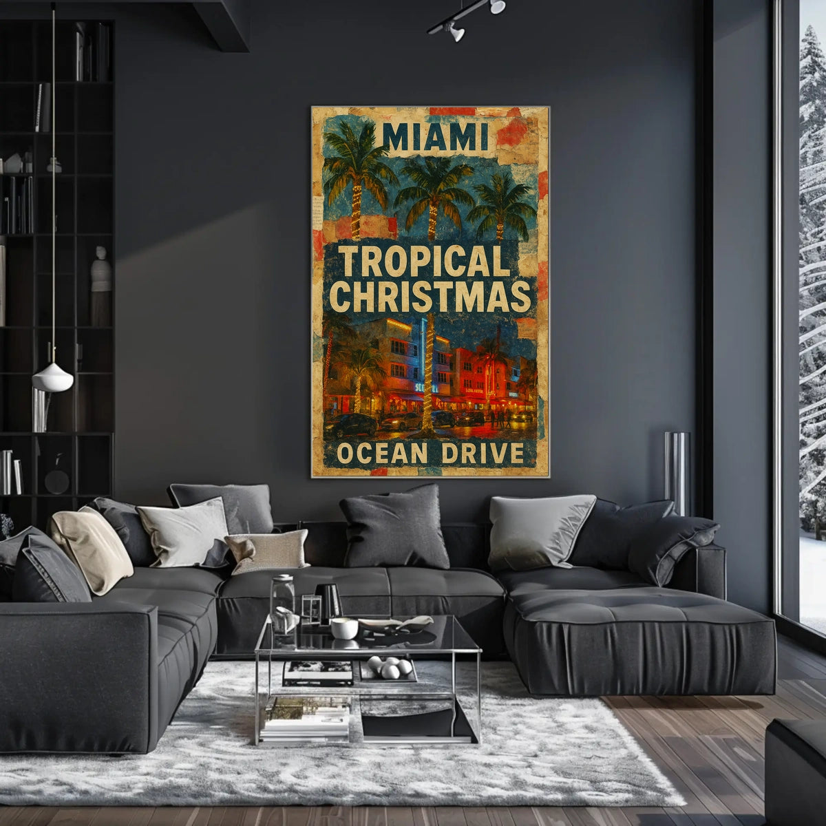 Miami Tropical Christmas Poster