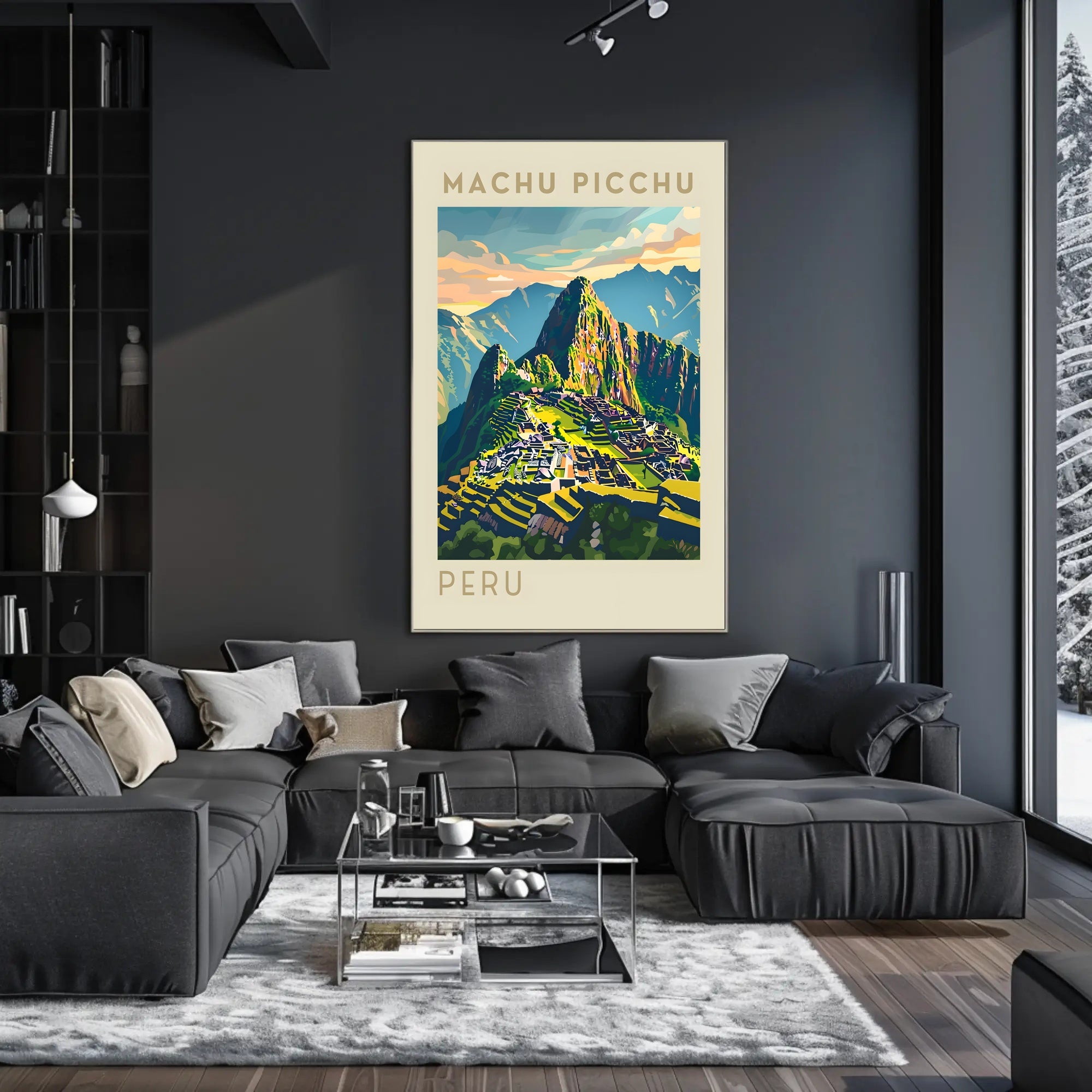 Machu Picchu Illustration Poster