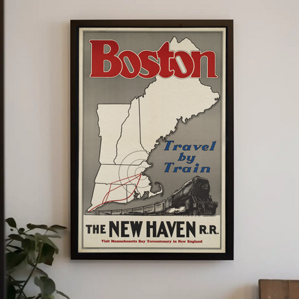 Boston Travel Poster - New Haven Railroad (1930s)