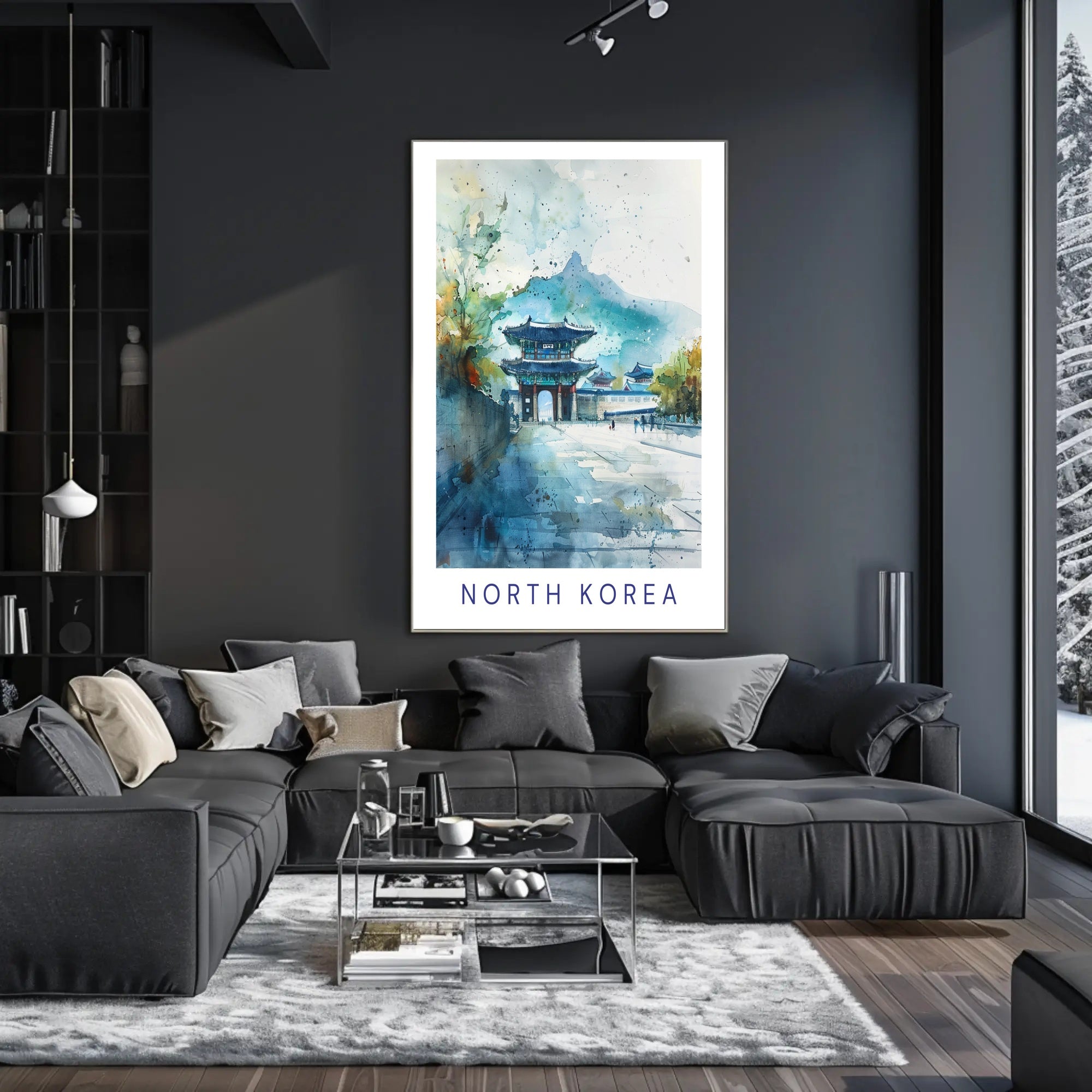 Traditional Korean Gate Scenic Art in Cultural Heritage Poster PosterGoat