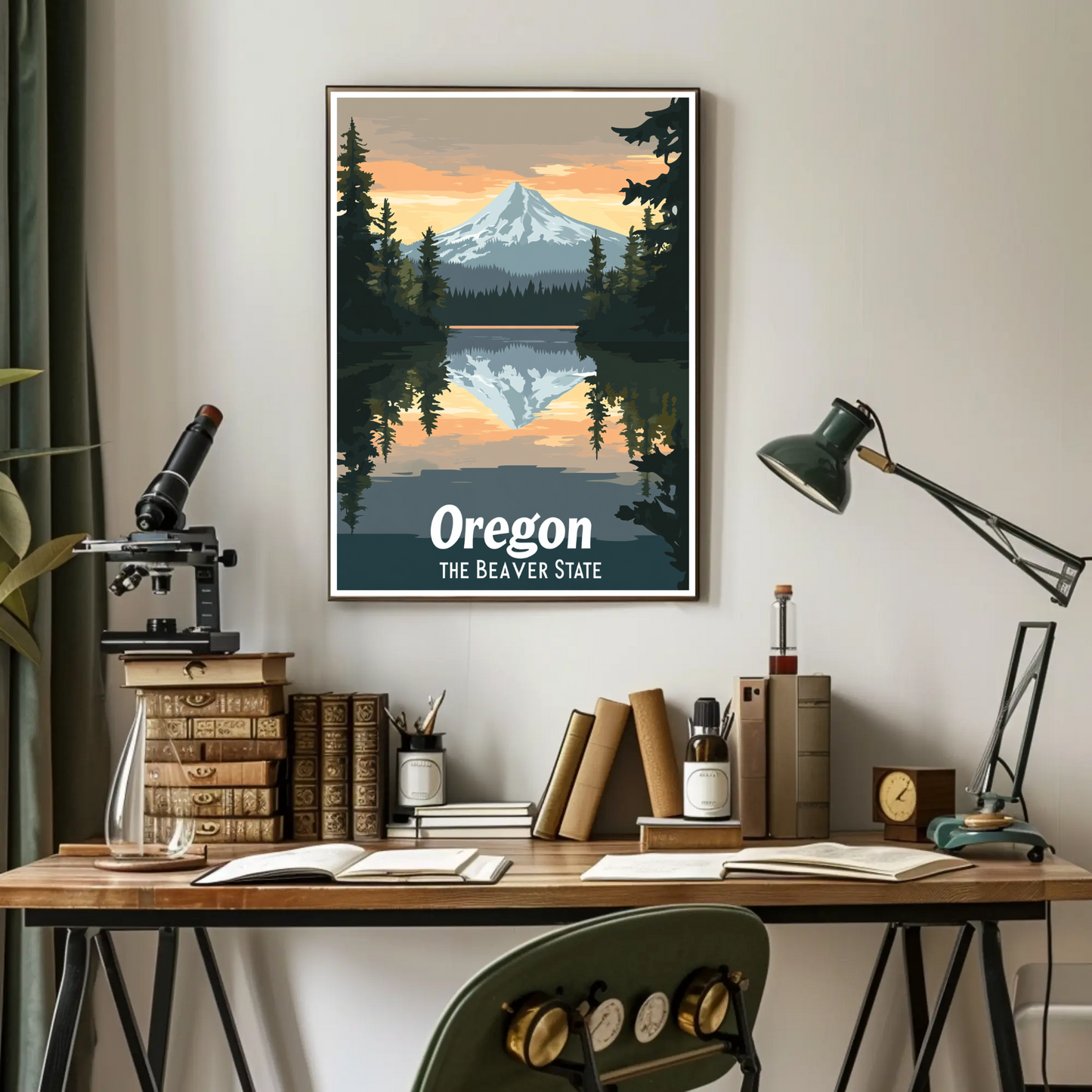 Oregon Scenic View Vintage Travel Poster
