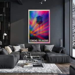 Edmond Oklahoma Water Tower Vibrant Pop Art Digital Painting Decor Lovers Wanderlust Poster