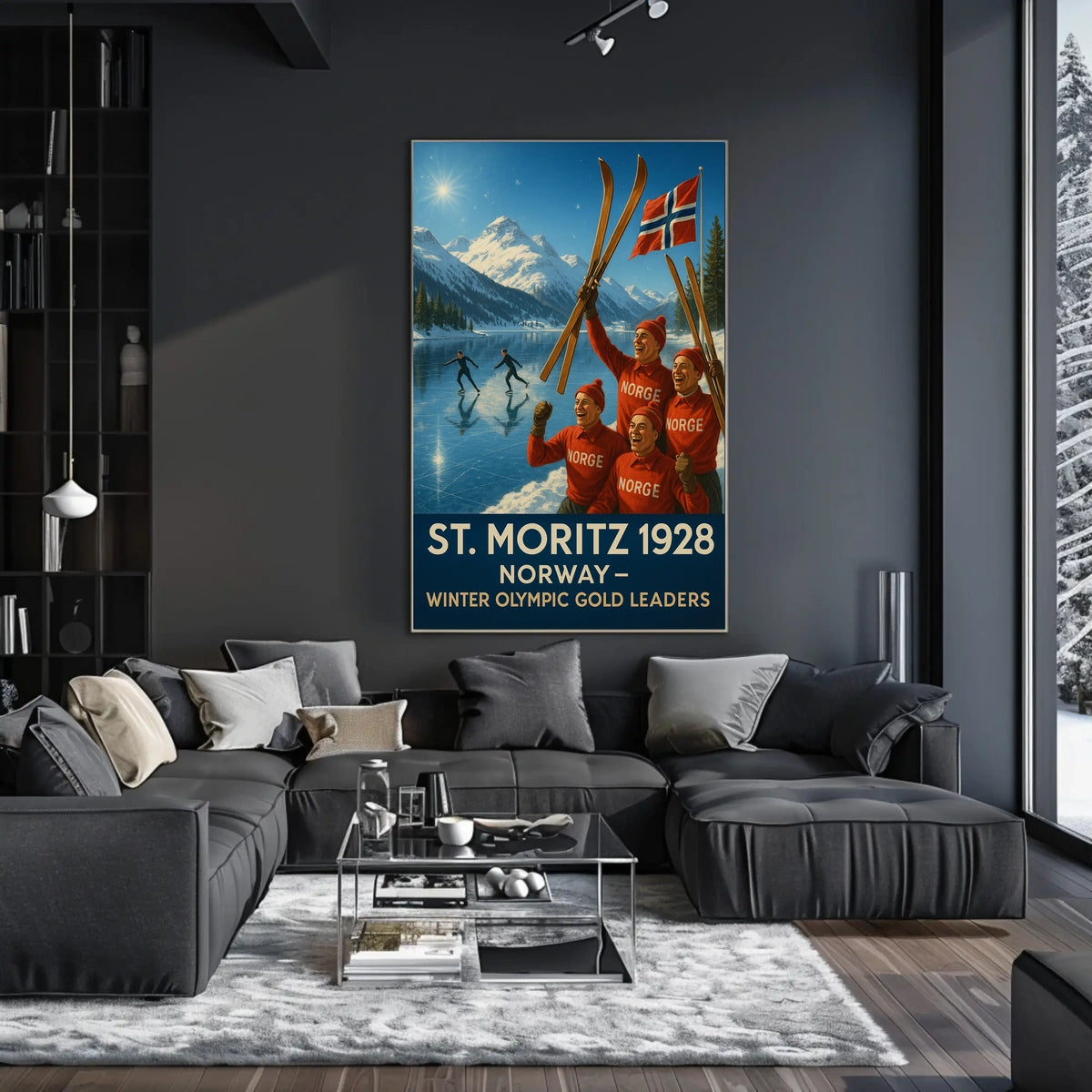 St. Moritz 1928 Norway Winter Olympic Poster