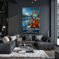 St. Moritz 1928 Norway Winter Olympic Poster