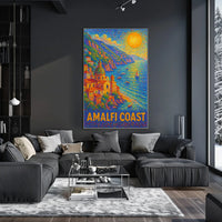 Amalfi Coast Poster Wall Art for Coastal Home Decor
