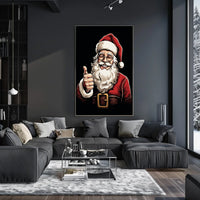 Santa Claus Cheerful Red Traditional Christmas Artwork Poster