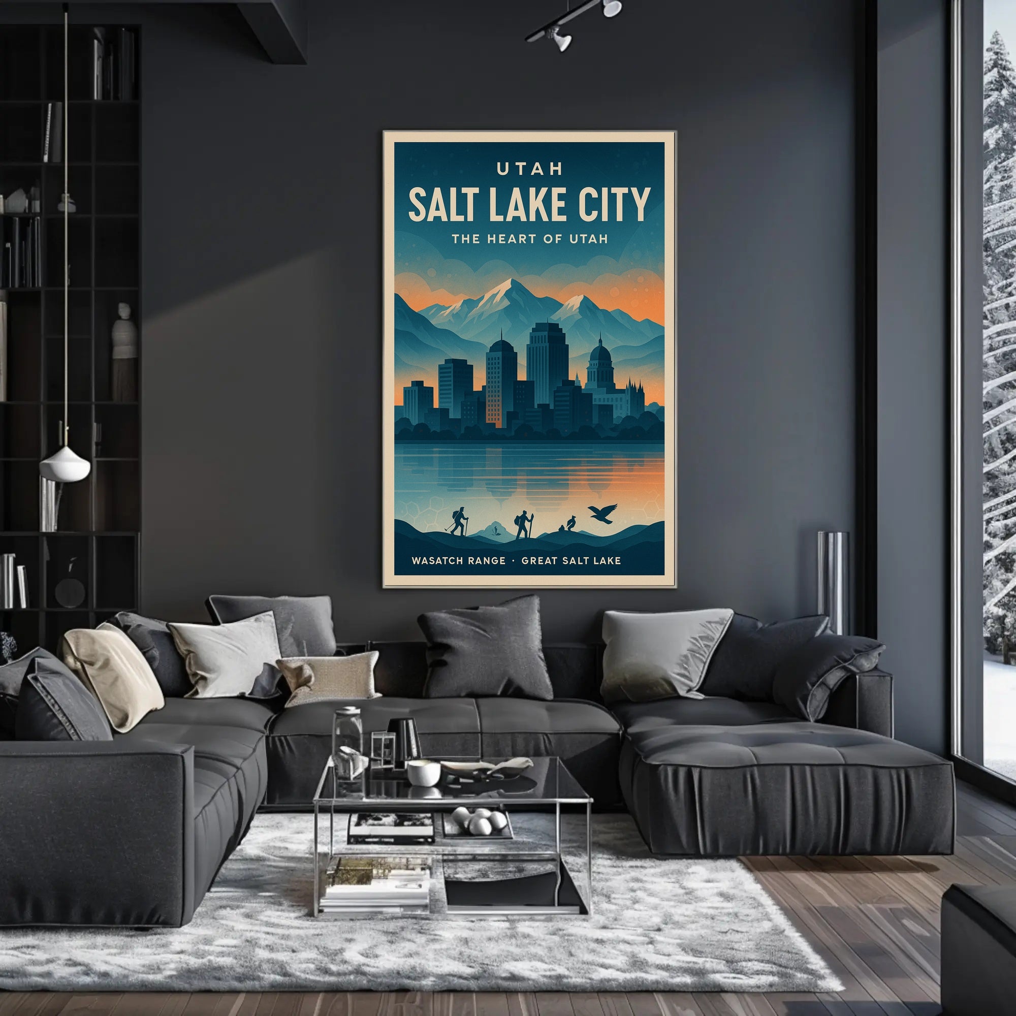 Salt Lake City Travel Poster Vintage Wall Art Print