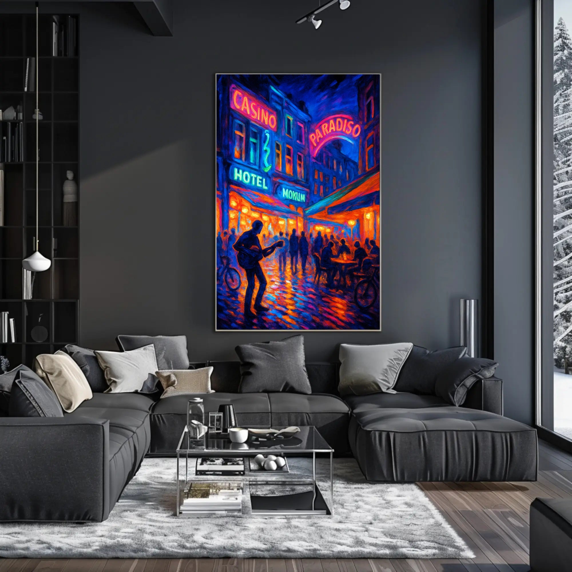 Neon Nightlife Vibes Poster PosterGoat