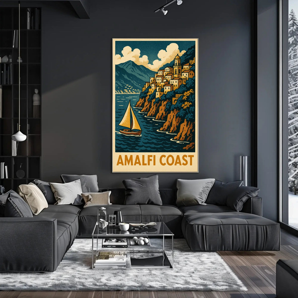 Amalfi Coast Travel Poster 18x24 Coastal Wall Art Print