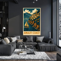 Amalfi Coast Travel Poster 18x24 Coastal Wall Art Print