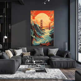 Golden Gate Bridge Dynamic Landscape Travel Poster