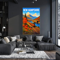New Hampshire Autumn Train Journey Poster PosterGoat