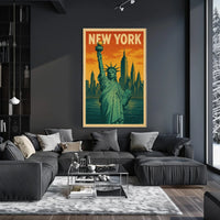 New York Skyline and the Statue of Liberty Poster