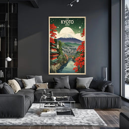 Kyoto Japan Vintage Travel Art Poster - Cultural or Heritage Poster