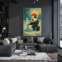 Festive Panda In Winter Wonderland Poster