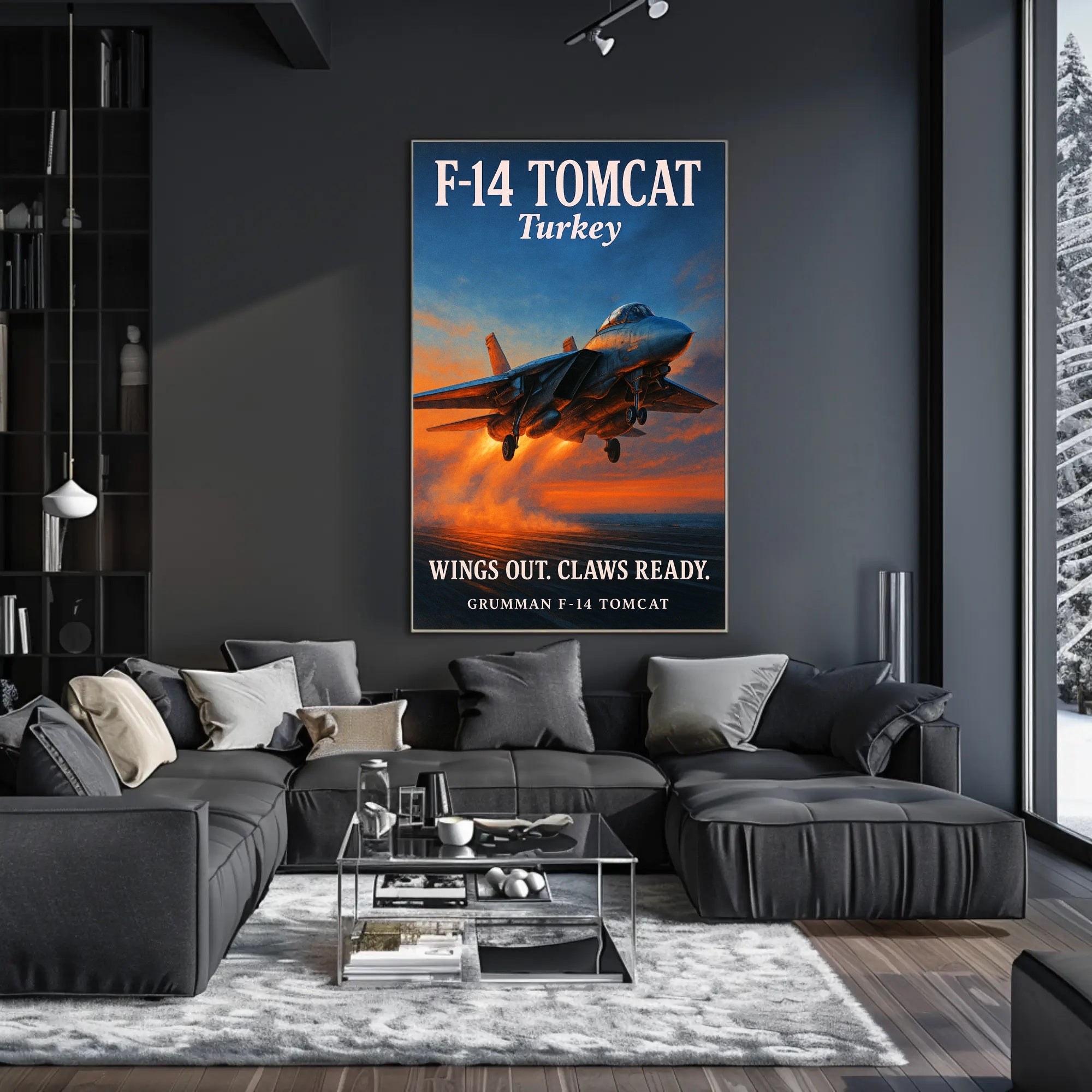 F-14 Tomcat Wings Out, Claws Ready Poster PosterGoat