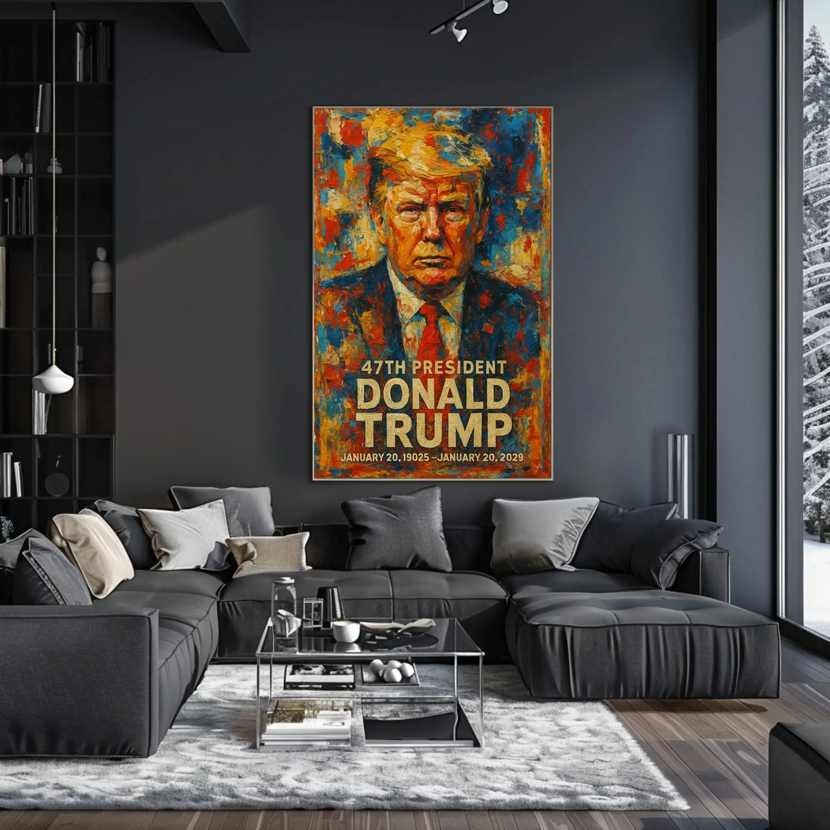 Bold Abstract Portrait: Futuristic Political Art Poster