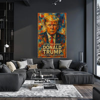 Bold Abstract Portrait: Futuristic Political Art Poster