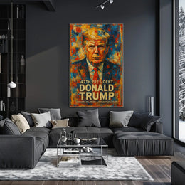 Bold Abstract Portrait: Futuristic Political Art Poster