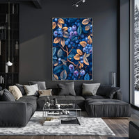 Blueberries and Foliage Artistic Design Artistic Poster