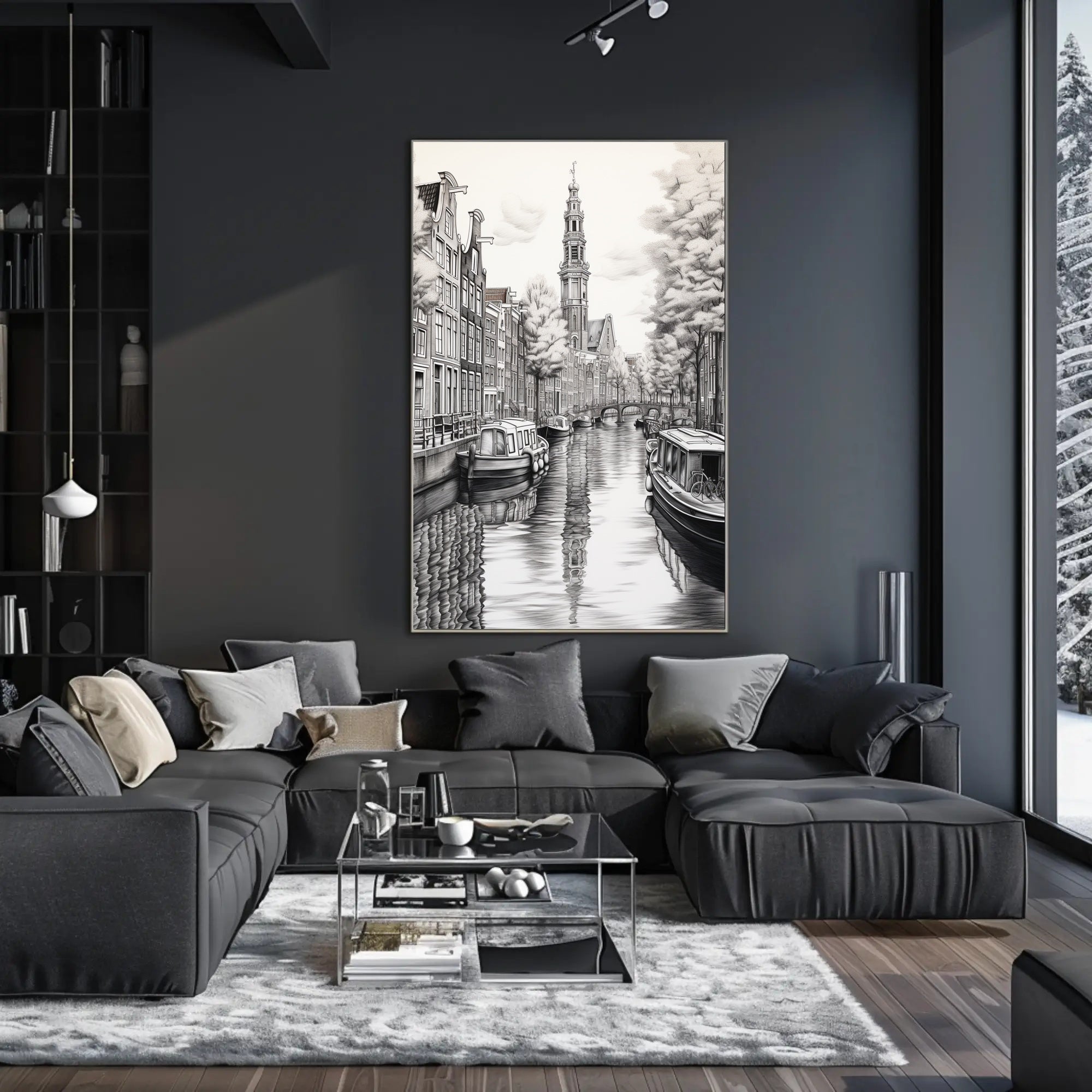 Amsterdam Canal Scene Poster