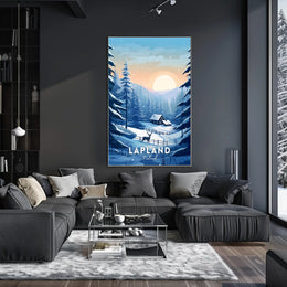 Serene Winter Scene in Lapland Travel Poster