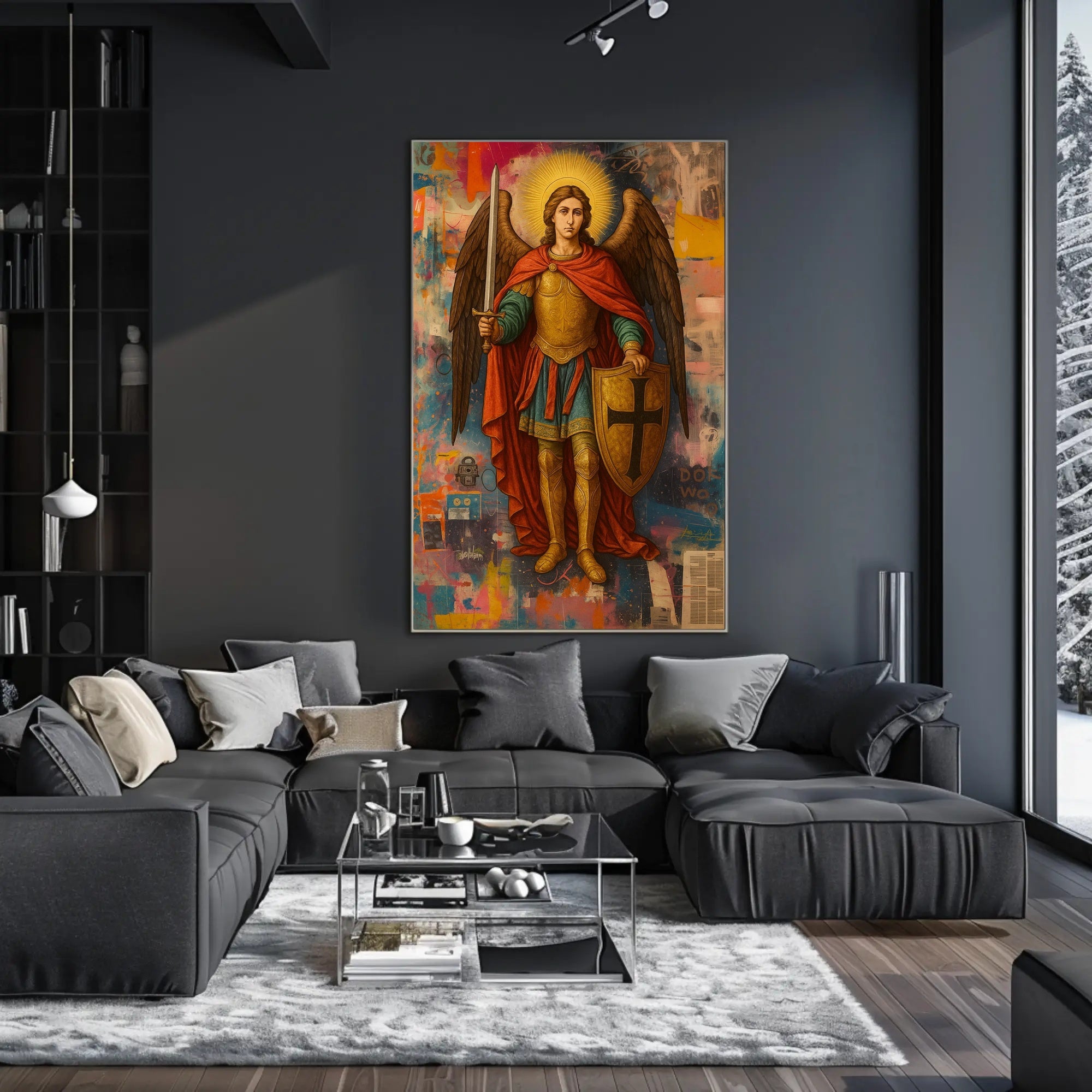 Warrior Angel Medieval Art Poster - Abstract, Artistic, or Pop Culture Poster