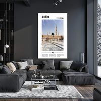 Medina's Iconic Prophet's Mosque Photorealistic Urban or Cityscape Poster PosterGoat
