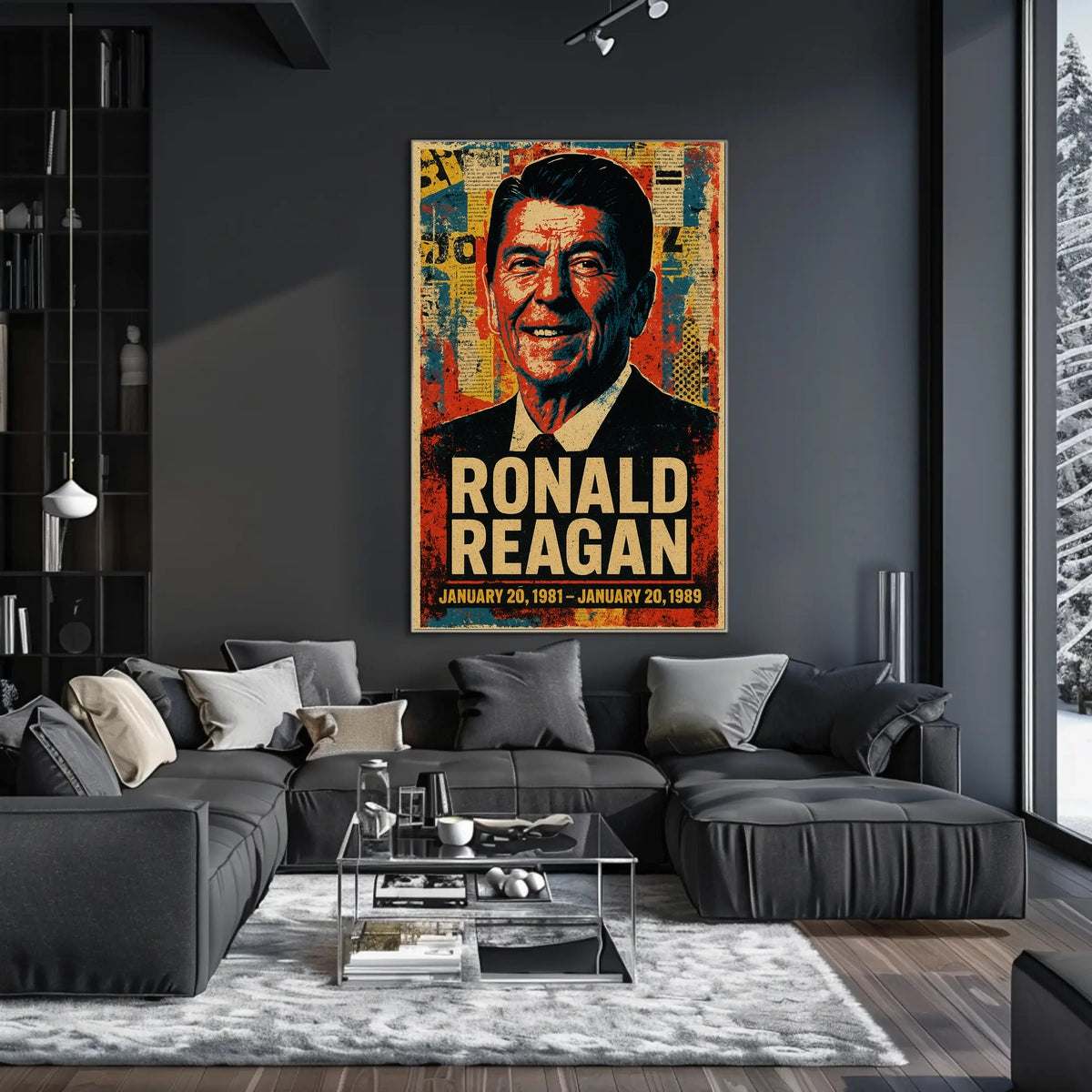 Ronald Reagan 40th President of the United States Street Art Mashup Poster