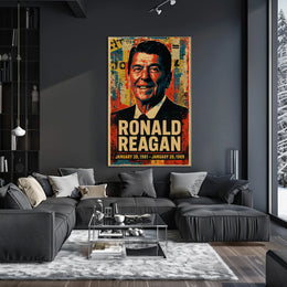Ronald Reagan 40th President of the United States Street Art Mashup Poster