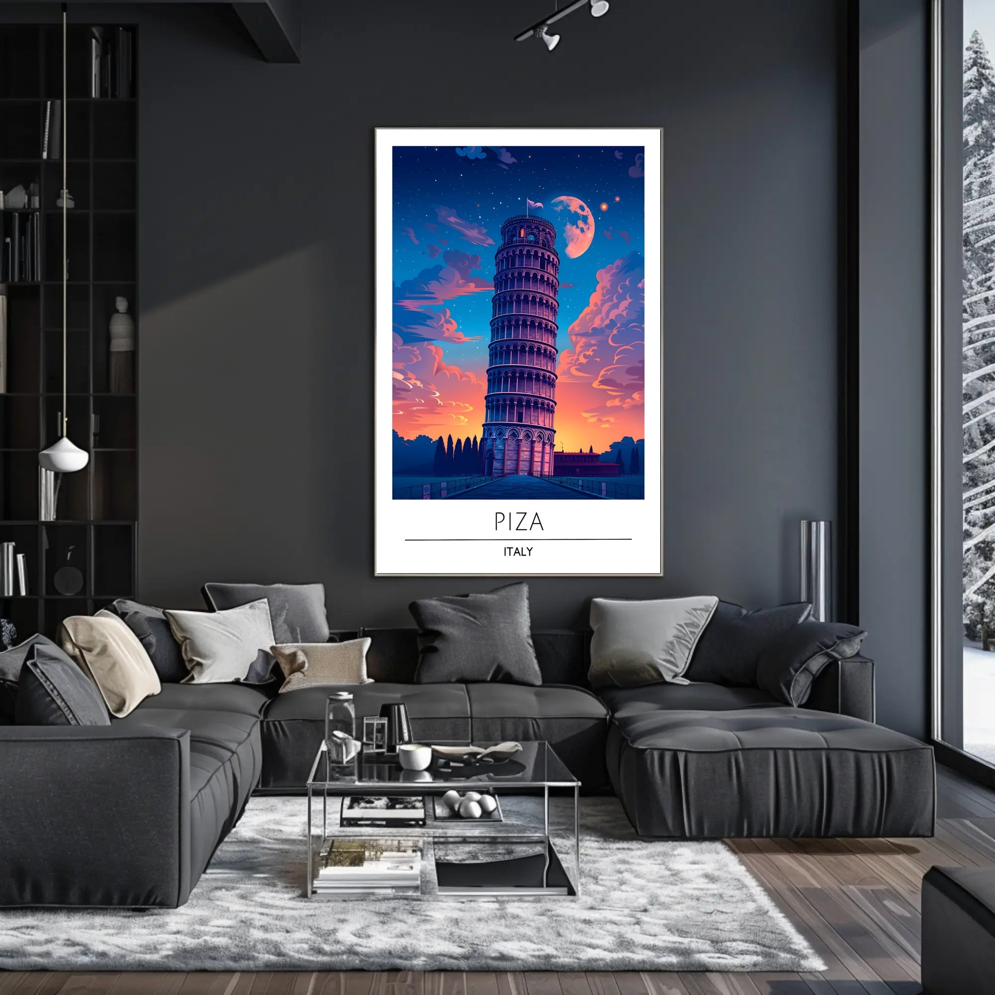Leaning Tower of Pisa Vibrant Art Travel Poster