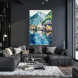 Austria Hallstatt Lakeside Village Poster