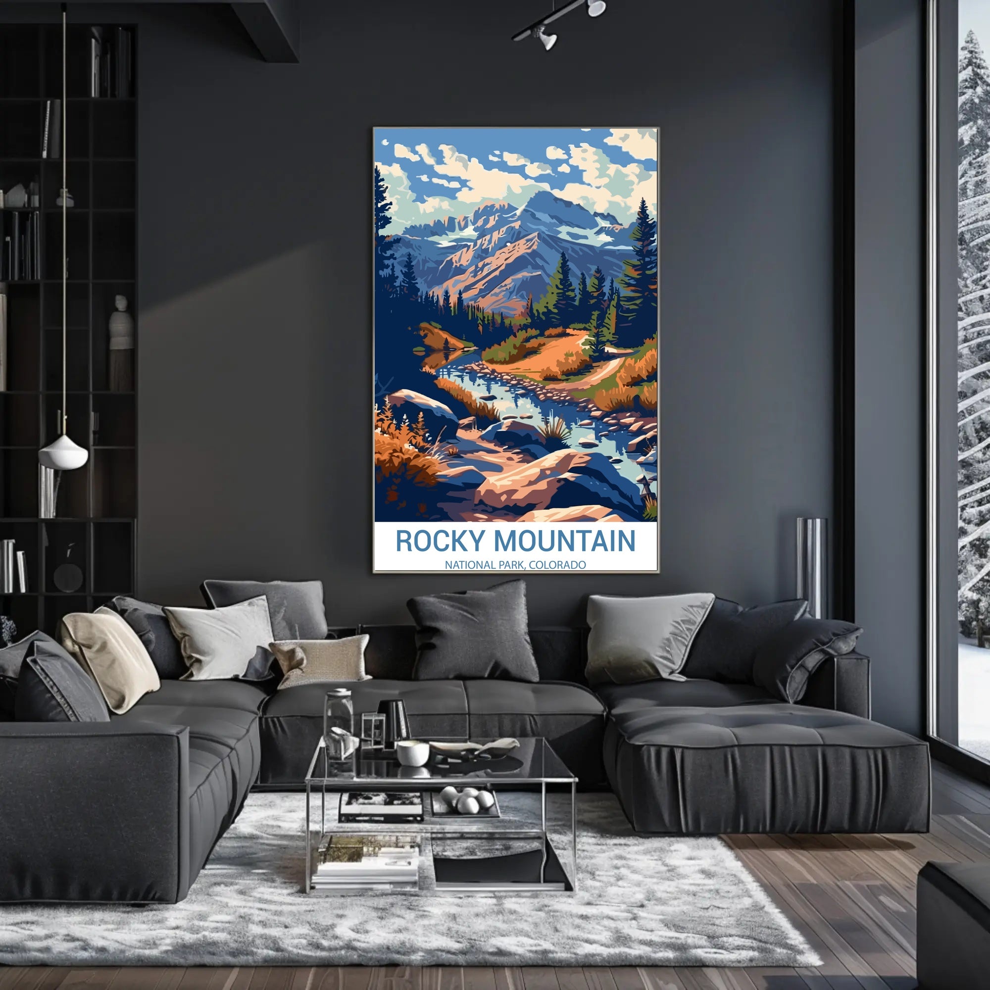 Rocky Mountain Adventure in Vintage National Park Poster