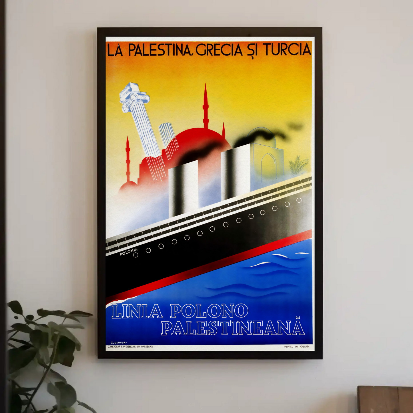 Poland Palestine Greece Turkey Cruise Vintage Poster