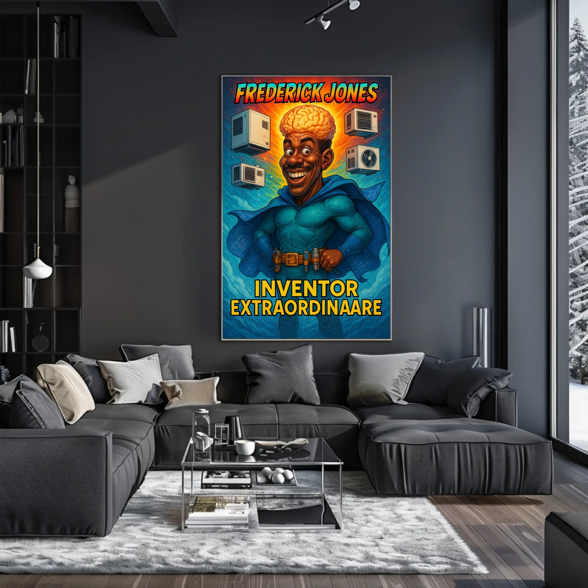 Frederick Jones Superhero Inventor Educational or Infographic Poster PosterGoat