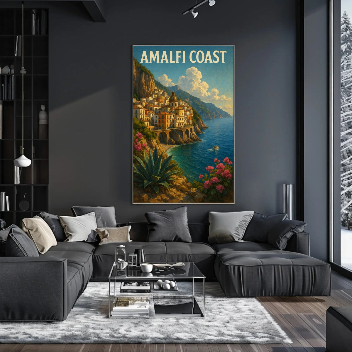 Amalfi Coast Poster Wall Art Coastal Decor Museum Quality