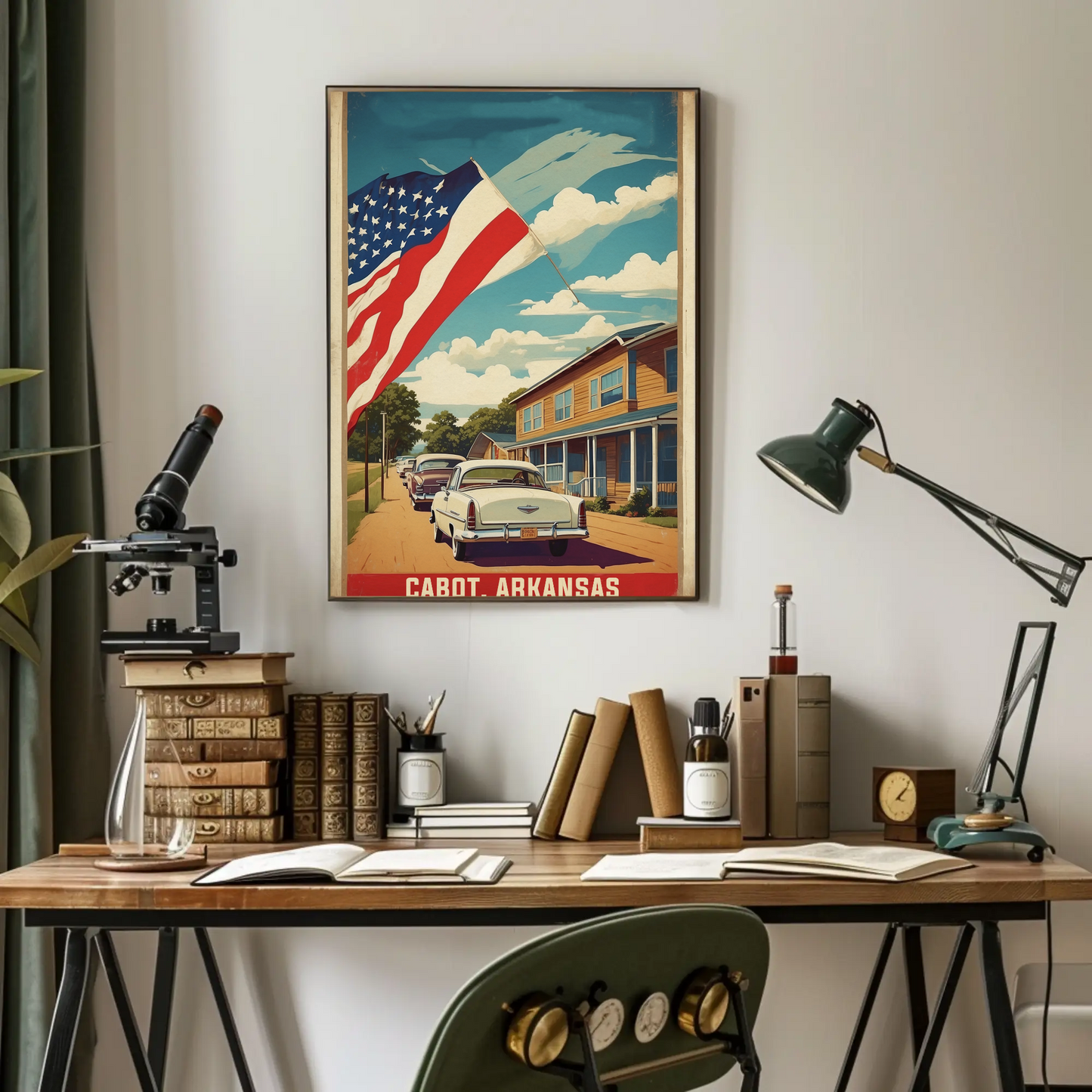 Cabot Arkansas American Scene Art Vintage Travel Poster