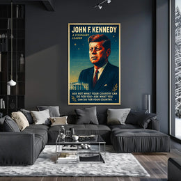 JFK Patriotic Retro Poster with Inspirational Quote