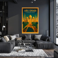 Abu Dhabi Oasis Elegance Vintage Travel Poster
