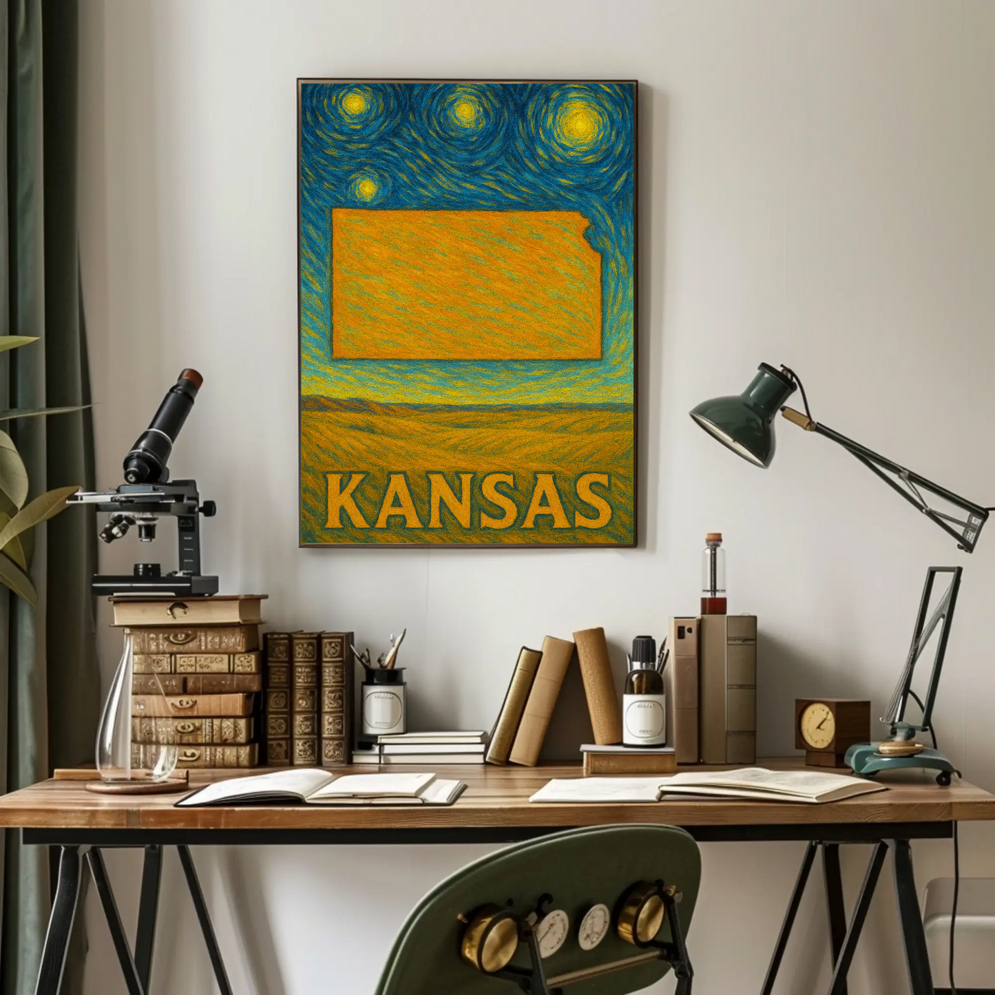 Kansas Starry Night Poster