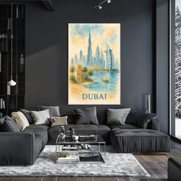 Discover Dubai A Watercolor Skyline Masterpiece